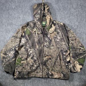 Cabela's Men's 2XL Camo Hunting Jacket Hooded Full Zip Fleece Seclusion 3D Green